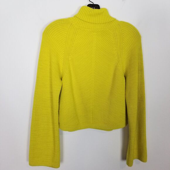 Anthropologie Maeve Cropped Turtleneck Sweater Sz S Yellow Boho Pullover - Picture 6 of 12